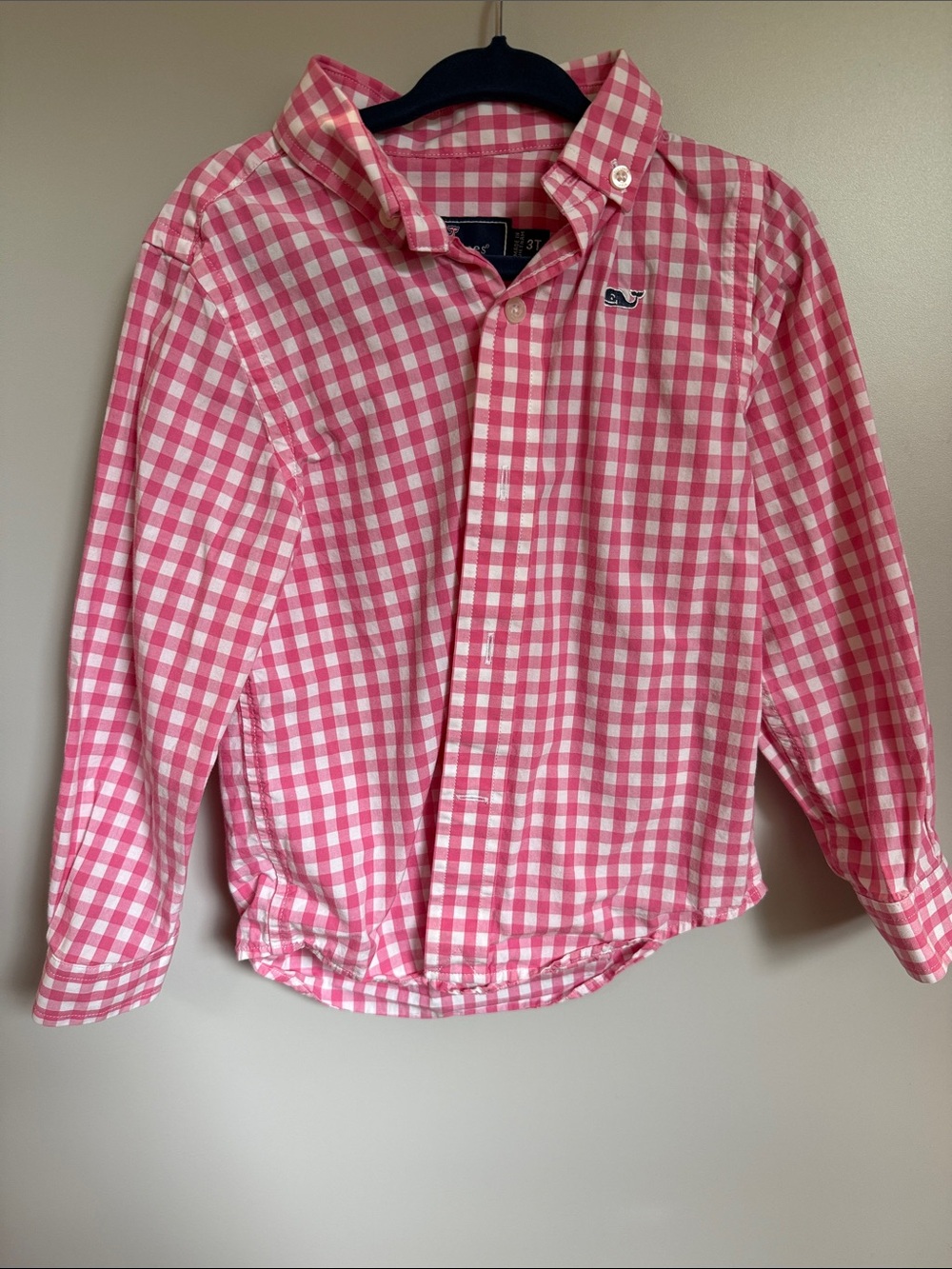 Vineyard Vines Pink & White Gingham Button-Down Kids Shirt